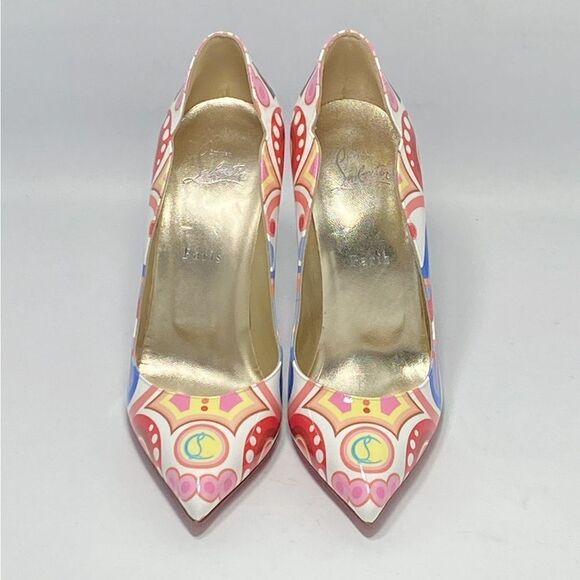 Christian Louboutin Hot Chick Print Pointed Toe Pump size 38.5 - Picture 2 of 13